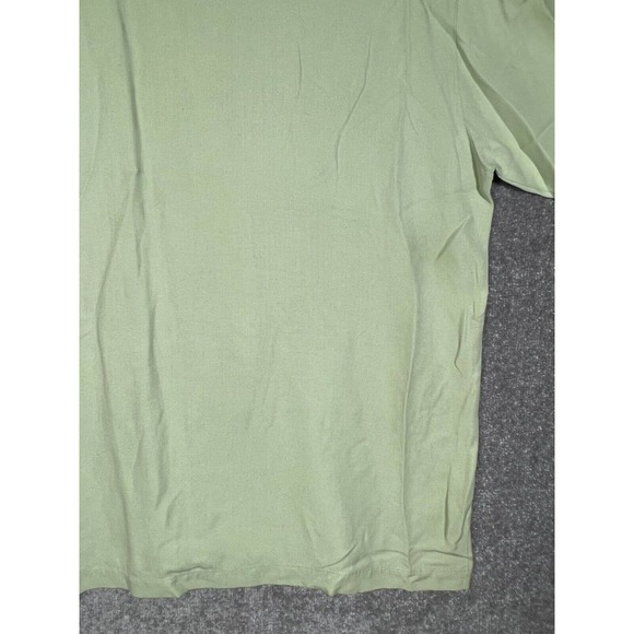 Consensus Sportswear Silk Short Sleeve Button Up Shirt Mens Large Green Pocket - Picture 9 of 14